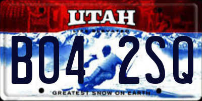 UT license plate B042SQ