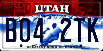 UT license plate B042TK