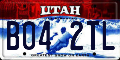 UT license plate B042TL