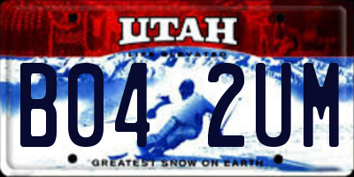 UT license plate B042UM