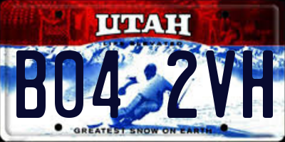 UT license plate B042VH
