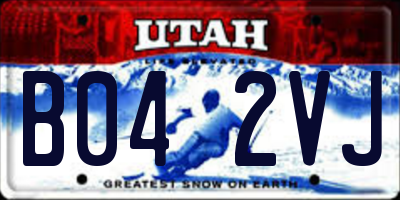 UT license plate B042VJ