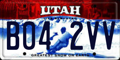 UT license plate B042VV