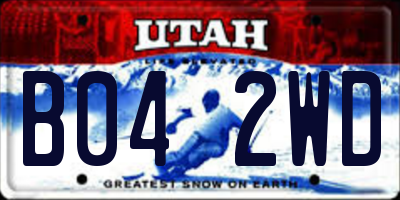 UT license plate B042WD