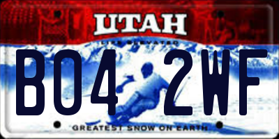 UT license plate B042WF