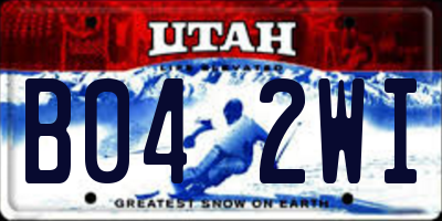 UT license plate B042WI