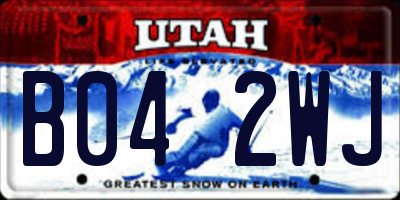 UT license plate B042WJ