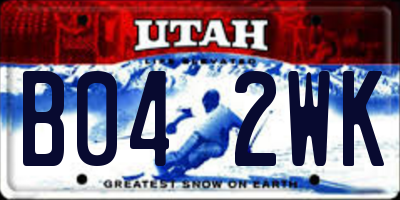 UT license plate B042WK