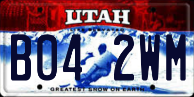 UT license plate B042WM