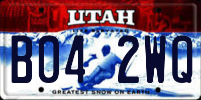 UT license plate B042WQ