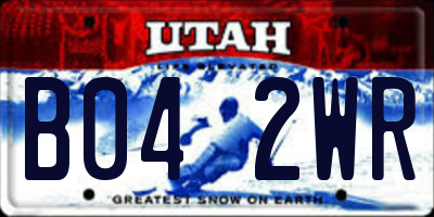 UT license plate B042WR