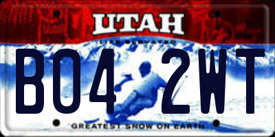 UT license plate B042WT