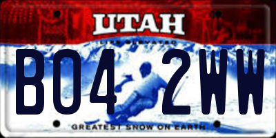UT license plate B042WW