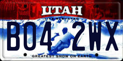 UT license plate B042WX