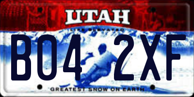UT license plate B042XF