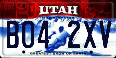 UT license plate B042XV