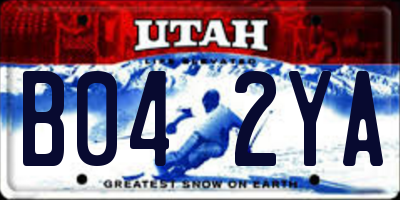 UT license plate B042YA