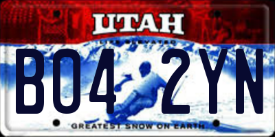 UT license plate B042YN