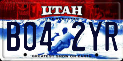 UT license plate B042YR