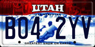 UT license plate B042YV