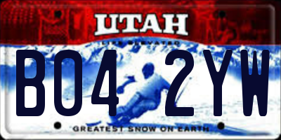 UT license plate B042YW