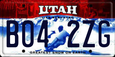 UT license plate B042ZG