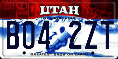 UT license plate B042ZT