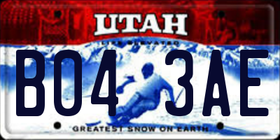 UT license plate B043AE