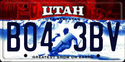 UT license plate B043BV