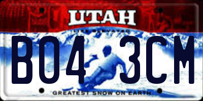 UT license plate B043CM