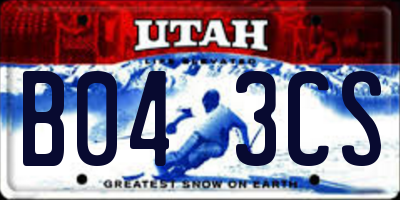 UT license plate B043CS