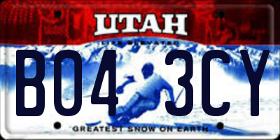 UT license plate B043CY