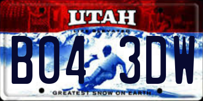 UT license plate B043DW