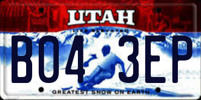 UT license plate B043EP