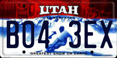 UT license plate B043EX