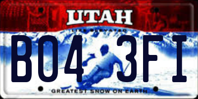 UT license plate B043FI