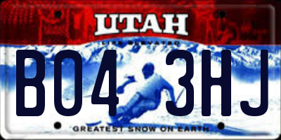 UT license plate B043HJ