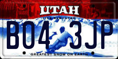 UT license plate B043JP