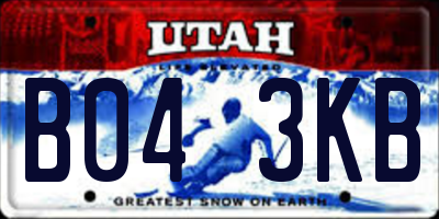 UT license plate B043KB
