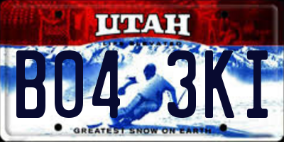 UT license plate B043KI