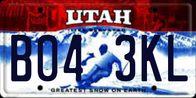 UT license plate B043KL