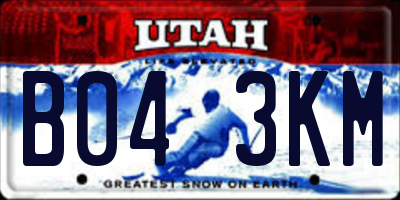 UT license plate B043KM
