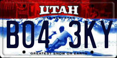 UT license plate B043KY