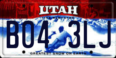 UT license plate B043LJ