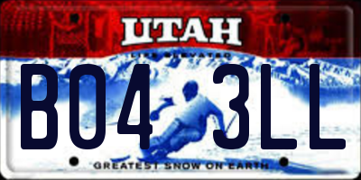 UT license plate B043LL