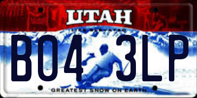 UT license plate B043LP