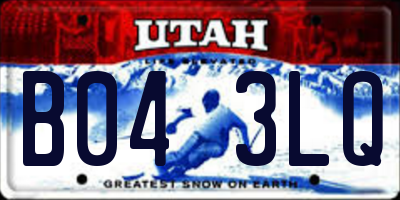 UT license plate B043LQ