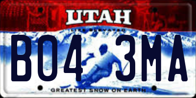 UT license plate B043MA