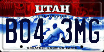 UT license plate B043MG
