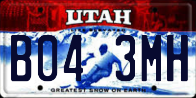 UT license plate B043MH